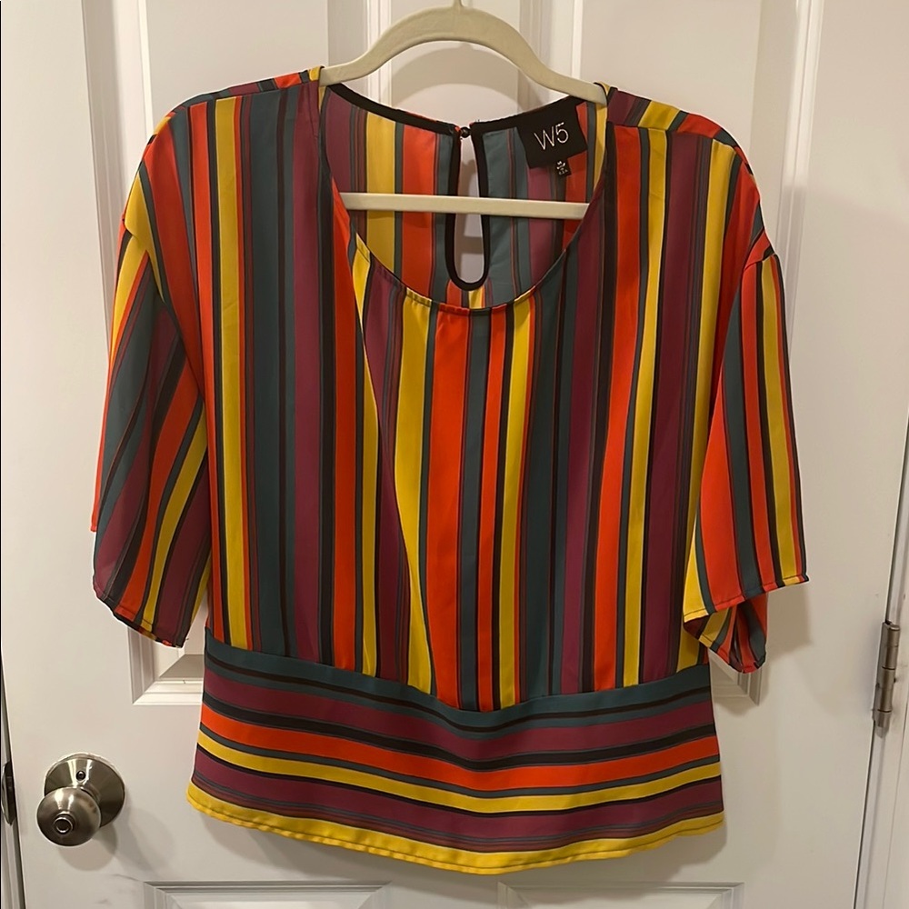 W5 Vintage Vibrant Relaxed Multi Color Women’s Medium Blouse great fall colors!